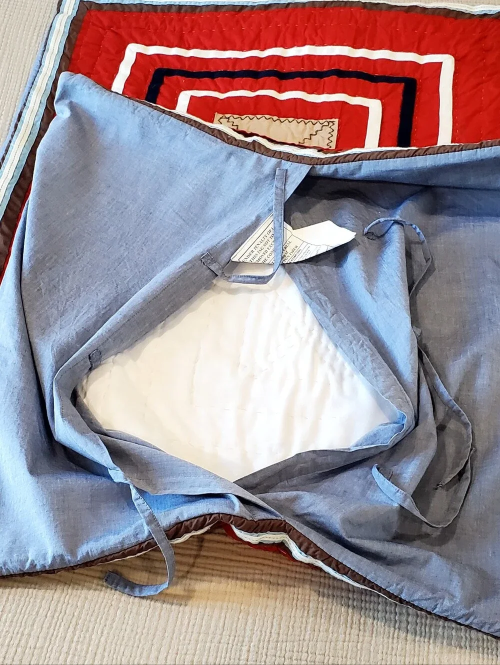 Pottery Barn Kids Varsity Baseball Patchwork Quilted Sham Set Of 4, EUC